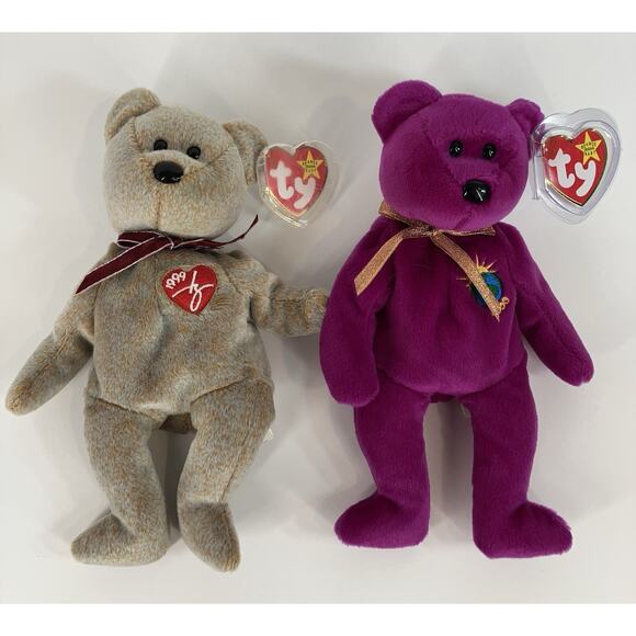 Ty Beanie Babies Bundle (2pcs) 1999 Signature Bear And Millennium Bear - Picture 2 of 14
